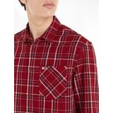 TOMMY JEANS - Geruit Hemd - Rood - Katoen