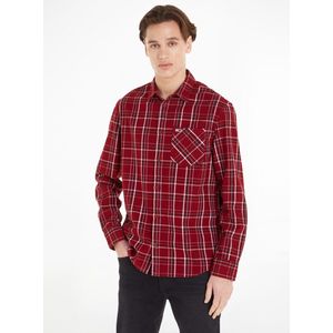 TOMMY JEANS - Geruit Hemd - Rood - Katoen