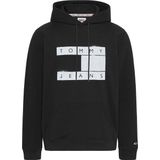 Tommy Hilfiger - Flag Spray Hoodie - Zwart - Heren - Katoen