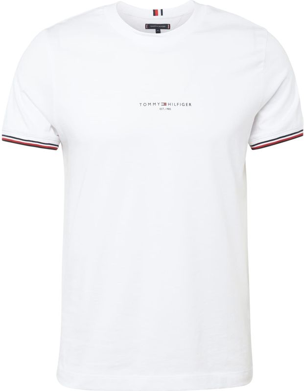 T-shirt met ronde hals, tipped logo TOMMY HILFIGER. Katoen materiaal. Maten XS. Wit kleur