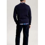 Tommy Hilfiger heren pullover katoen - Monogram Crew Neck - blauw
