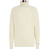 Tommy Hilfiger - Dc Cable Roll Neck - Coltrui - Wit