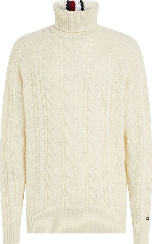 Tommy Hilfiger - Dc Cable Roll Neck - Coltrui - Wit