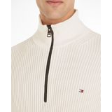 Tommy Hilfiger - Shadow Gs Rib Zip Mock - Schipperstrui - Wit - 100% Katoen