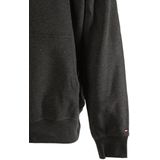 Tommy Hilfiger - Hoodie - Donkergrijs - 63% Katoen - Capuchon met Trekkoord - Kangoeroezak