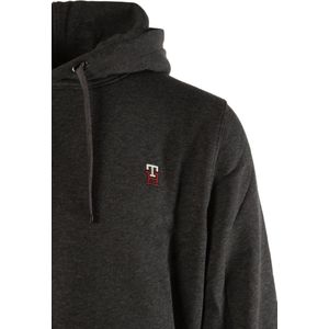 Tommy Hilfiger - Hoodie - Donkergrijs - 63% Katoen - Capuchon met Trekkoord - Kangoeroezak
