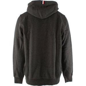 Tommy Hilfiger - Donkergrijze Hoodie - Katoen - Geborduurde Logo's
