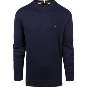Tommy Hilfiger - Trui - Donkerblauw - 100% Katoen - Normale Fit