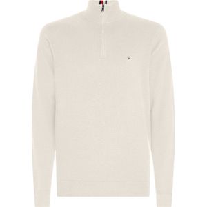 Tommy Hilfiger heren schipperstrui katoen, Pima Org Ctn Cashmere Zip Mock, wit