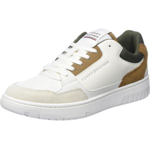 Tommy Hilfiger Heren Th Basket Core RWB Fm0fm04730 Cupsole Sneaker, Wit oud wit, 40 EU