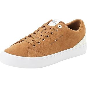 Tommy Hilfiger Heren Th Hi Vulc Core Low Suede Gevulkaniseerde Sneaker, Woestijn Khaki, 40 EU