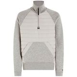 Tommy Hilfiger Mix Media halve ritssluiting 1/2 heren, Lichtgrijs chinees
