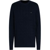 Tommy Hilfiger - Regular Fit - Gebreide Pullover - Katoen - Kabelpatroon