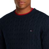 Tommy Hilfiger - Regular Fit - Gebreide Pullover - Katoen - Kabelpatroon