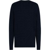 Tommy Hilfiger - Regular Fit - Gebreide Pullover - Katoen - Kabelpatroon
