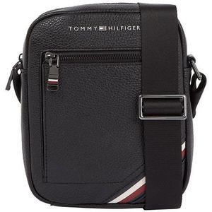 Tommy Hilfiger 'Centraal' PU Mini Reporter Tas, Zwart, One Size