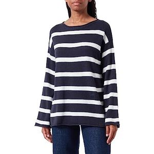 Tommy Hilfiger Boat-nk zachte wollen trui voor dames, Stp Bretons / Woestijnhemel / Ecru