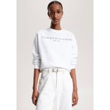 Tommy Hilfiger Dames sweatshirt zonder capuchon, Wit (Th Optisch Wit), XXS