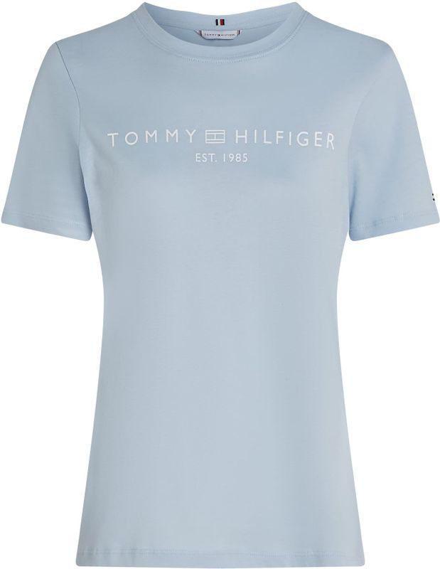 Tommy Hilfiger - REG CORP LOGO T-shirt - Breezy Blue - Katoen - Korte Mouwen