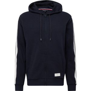 Tommy Hilfiger - Vest - Blauw - Ribgebreid - Capuchon met Trekkoord