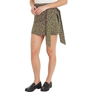 Tommy Hilfiger Fit & Flare Mini-wikkelrok met verenprint voor dames, Veren Print/Putting Groen, 62