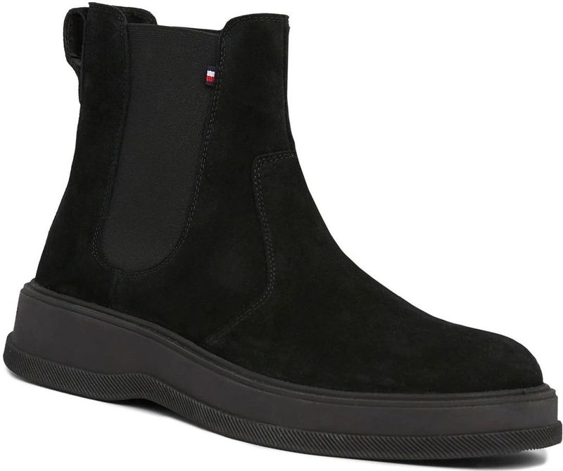 Tommy Hilfiger - Black Core Chelsea Boots - Zwart - Suède