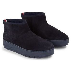 Tommy Hilfiger Cool Suede Sneeuwlaarzen, lage laarzen voor dames, Ruimte Blauw