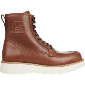 Tommy Hilfiger - Heren Veterschoenen Veterlaars Warme Voering - Bruin - Maat 42