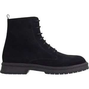 Tommy Hilfiger Veterschoenen Veterboot Suede Zwart - Maat 43