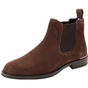 Tommy Hilfiger Heren Core RWB Hilfiger Suede Chelsea Low Boot, Cacao, 46 EU