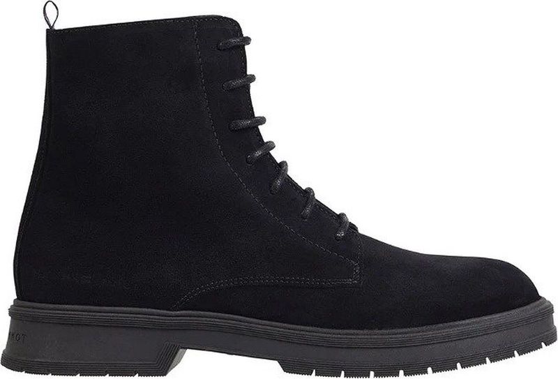 Tommy Hilfiger - Veterboot Suede - Zwart - Leer