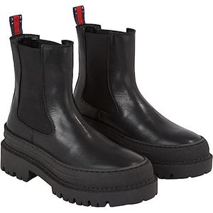 Tommy Jeans - Tjw Chelsea Foxing Boot - Enkellaarsjes - Zwart - Leer
