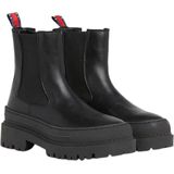 Tommy Jeans - Tjw Chelsea Foxing Boot - Enkellaarsjes - Zwart - Leer