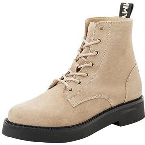 Tommy Hilfiger Tjw veterlaarzen van suède, halfhoge dameslaarzen, Sandalwood