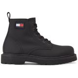 Tommy Jeans - Veterschoenen - Zwart - Leer
