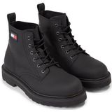 Tommy Jeans - Veterschoenen - Zwart - Leer