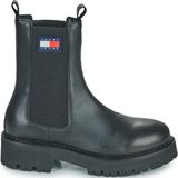 Tommy Jeans - EN0EN02629 - Enkellaarsjes - Zwart - Leer