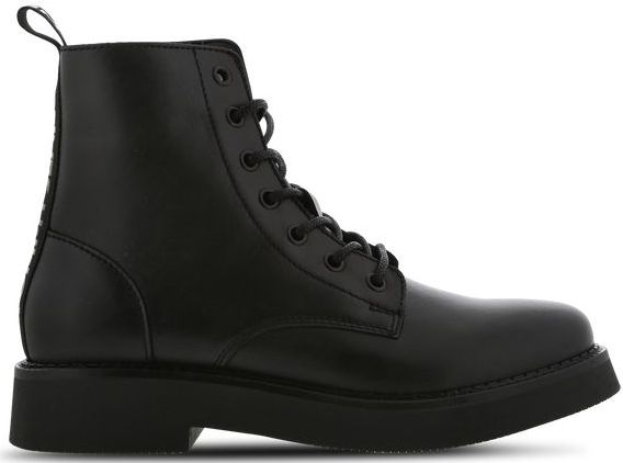 Tommy Jeans Lace Up Flat Damen Schuhe - Schwarz - Größe: 38 - Leder - Foot Locker