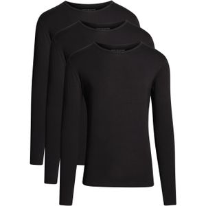 Tommy Hilfiger 3p Ls Tee T-shirt - Zwart - Basic en Comfortabel