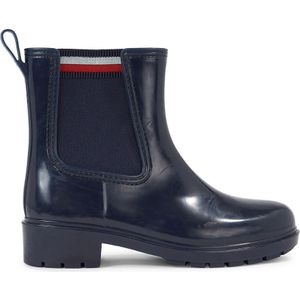 Tommy Hilfiger Dames Corporate Elastische Regenboot Fw0fw07473 Lage Boot, Blauw Ruimte Blauw, 37 EU