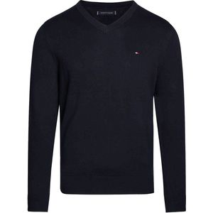 Tommy Hilfiger - Gebreide Trui - Blauw - Katoen (100%)