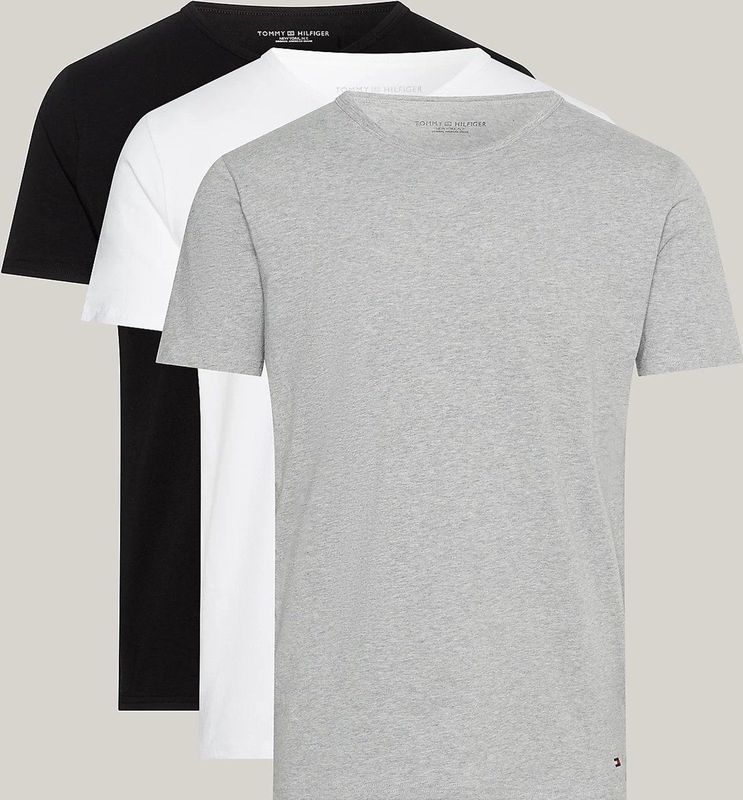 Tommy Hilfiger - Stretch T-Shirt 3-pak - Katoen - Elastisch - Crew