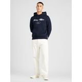 Sweatshirt - Capuchon - Geribd Ceintuurtje - Kangaroo Zak - Sweatstof - Logoprint