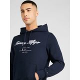 Sweatshirt - Capuchon - Geribd Ceintuurtje - Kangaroo Zak - Sweatstof - Logoprint