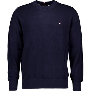 Tommy Hilfiger - Chain Ridge C-Neck Sweater - Blauw - Katoen