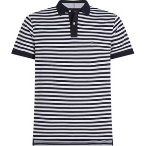 Tommy Hilfiger - 1985 Regular Polo - Poloshirt - Blauw-Wit Gestreept - Korte Mouwen