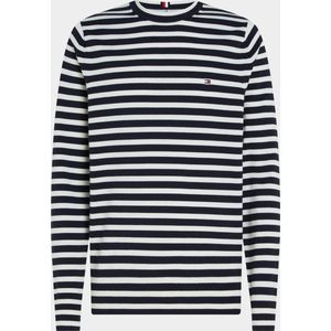 Tommy Hilfiger - Trui - Streep - Blauw - Katoen en Polyester