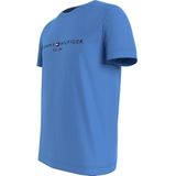Tommy Hilfiger - Tommy Logo Tee - Heren T-shirt - Middenblauw - Korte Mouw