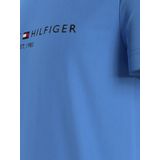 Tommy Hilfiger - Tommy Logo Tee - Heren T-shirt - Middenblauw - Korte Mouw