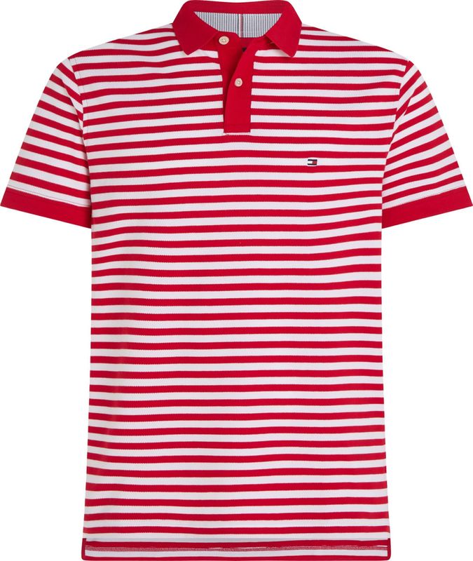 Tommy Hilfiger 1985 Regular Polo - heren poloshirt - rood-wit gestreept